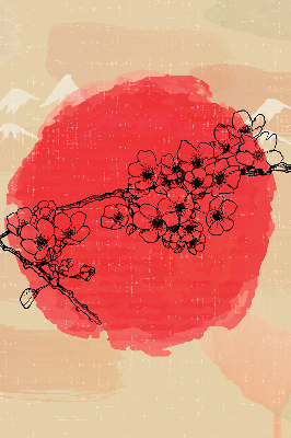 Store intérieur Fleurs dans un cercle rouge