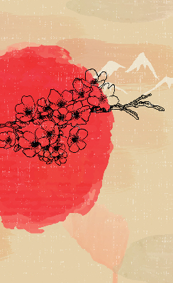 Store intérieur Fleurs dans un cercle rouge