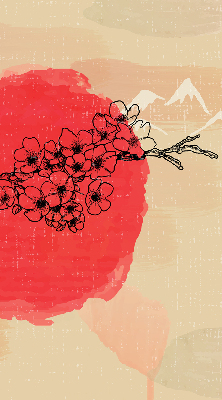 Store intérieur Fleurs dans un cercle rouge