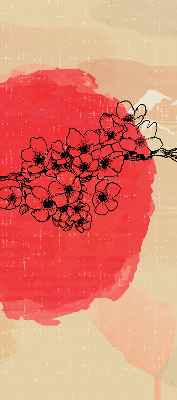 Store intérieur Fleurs dans un cercle rouge