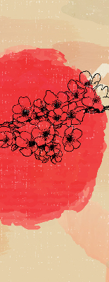 Store intérieur Fleurs dans un cercle rouge