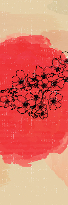 Store intérieur Fleurs dans un cercle rouge