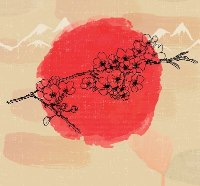 Store intérieur Fleurs dans un cercle rouge