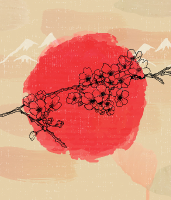 Store intérieur Fleurs dans un cercle rouge