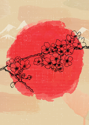 Store intérieur Fleurs dans un cercle rouge