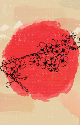 Store intérieur Fleurs dans un cercle rouge