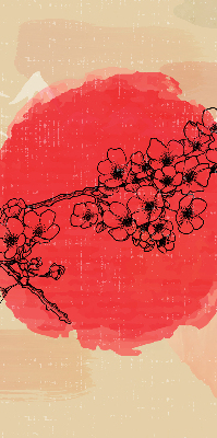 Store intérieur Fleurs dans un cercle rouge