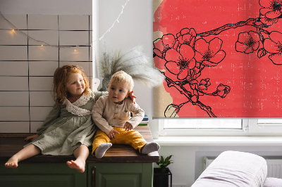 Store intérieur Fleurs dans un cercle rouge