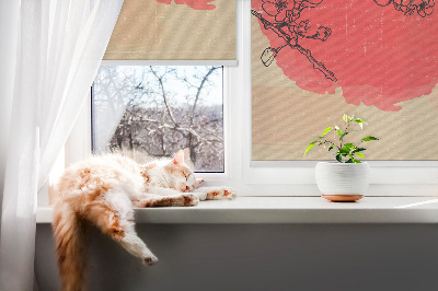 Store intérieur Fleurs dans un cercle rouge