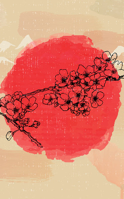 Store intérieur Fleurs dans un cercle rouge