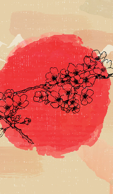 Store intérieur Fleurs dans un cercle rouge