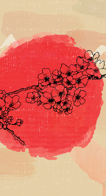 Store intérieur Fleurs dans un cercle rouge