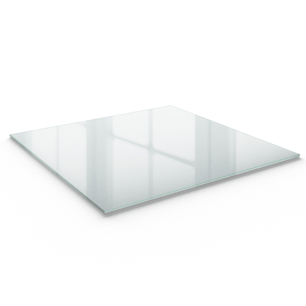 Plateau en verre semi-transparent pour table carrée