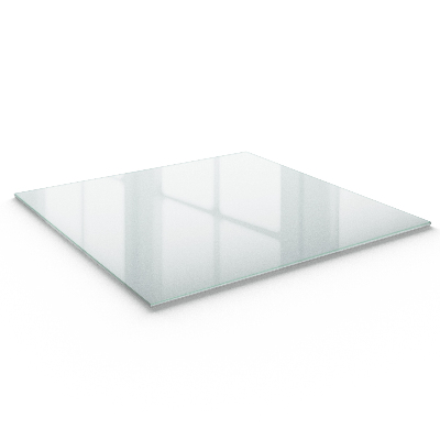 Plateau en verre semi-transparent pour table carrée