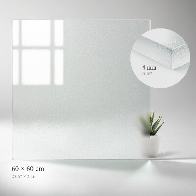 Plateau en verre semi-transparent pour table carrée