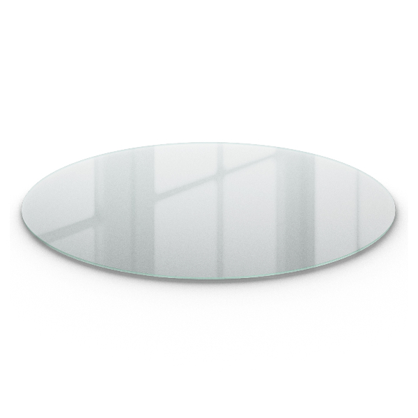 Plateau en verre rond semi-transparent