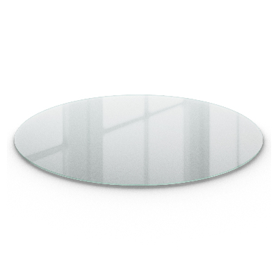 Plateau en verre rond semi-transparent