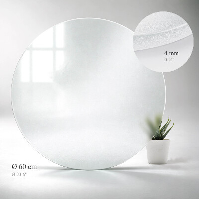 Plateau en verre rond semi-transparent