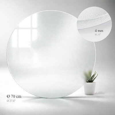 Plateau en verre rond semi-transparent