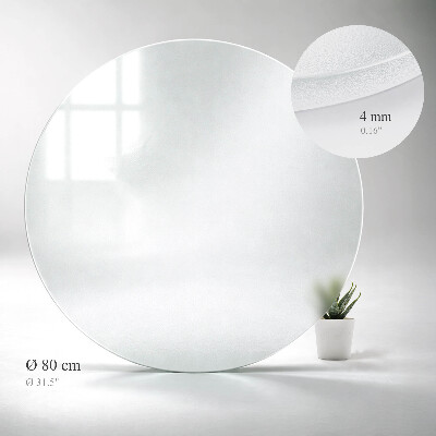 Plateau en verre rond semi-transparent