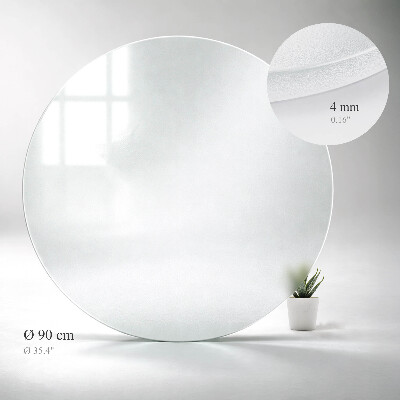 Plateau en verre rond semi-transparent