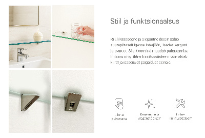 Tablette murale en verre securit semi-transparente