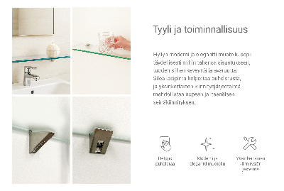 Tablette murale en verre securit semi-transparente