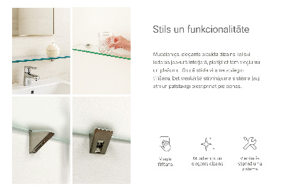 Tablette murale en verre securit semi-transparente