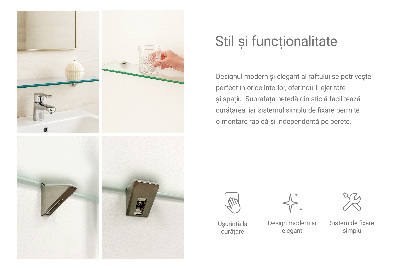 Tablette murale en verre securit semi-transparente