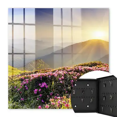 Tableau lever de soleil sur la montagne