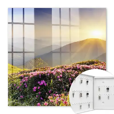Tableau lever de soleil sur la montagne
