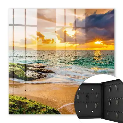 Tableau coucher de soleil aux couleurs chaudes