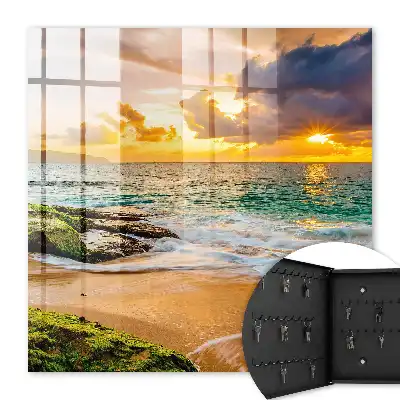 Tableau coucher de soleil aux couleurs chaudes