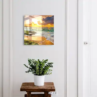Tableau coucher de soleil aux couleurs chaudes