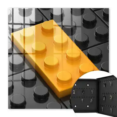 Bloc jaune avec des éléments noirs
