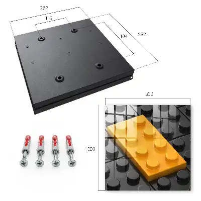 Bloc jaune avec des éléments noirs