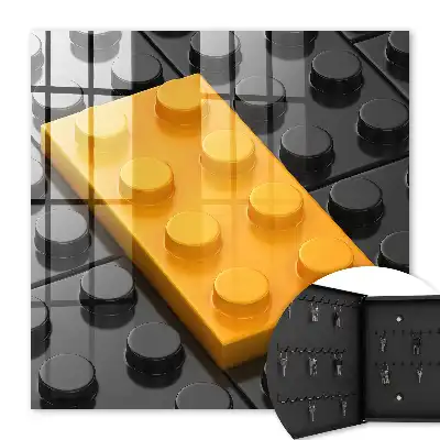 Bloc jaune avec des éléments noirs
