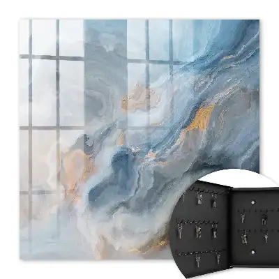 Abstraction onirique en bleu et gris