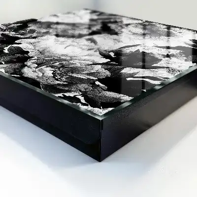 Tableau fleurs noires et blanches harmonieuses