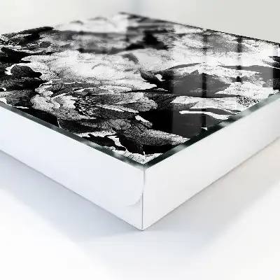 Tableau fleurs noires et blanches harmonieuses