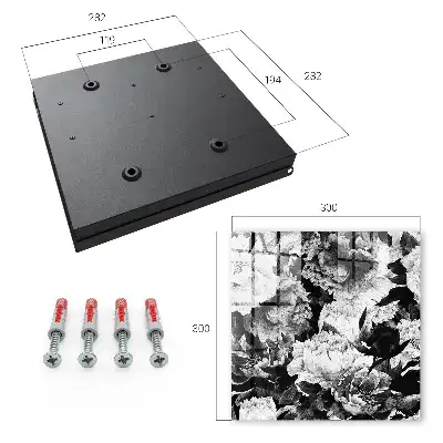 Tableau fleurs noires et blanches harmonieuses
