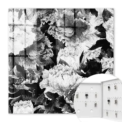 Tableau fleurs noires et blanches harmonieuses