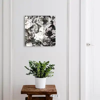 Tableau fleurs noires et blanches harmonieuses