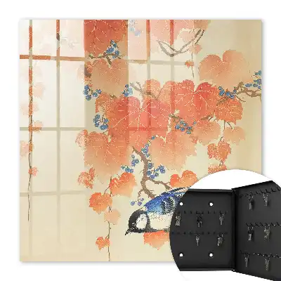 Oiseau et feuilles d'automne