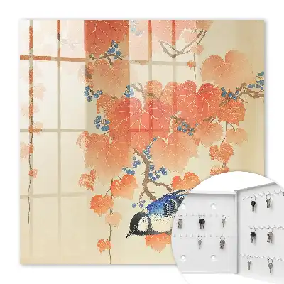 Oiseau et feuilles d'automne