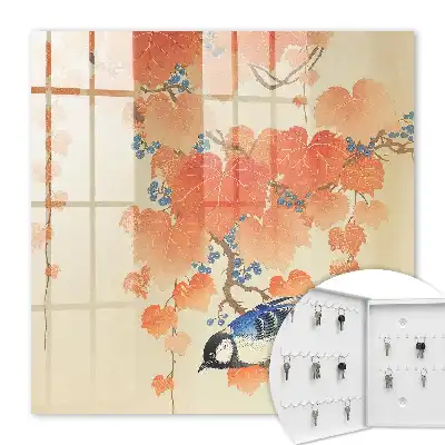 Oiseau et feuilles d'automne