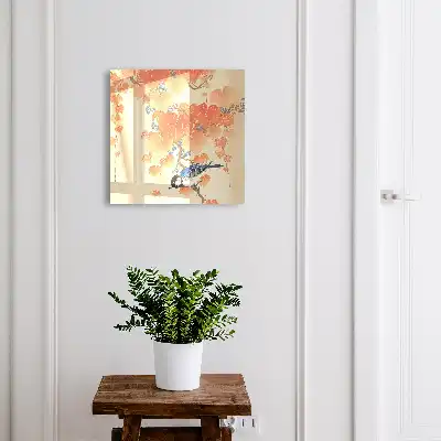 Oiseau et feuilles d'automne