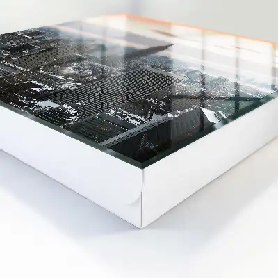 Tableau panoramique de la ville aux couleurs du ciel