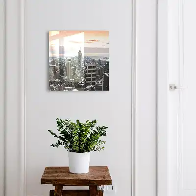 Tableau panoramique de la ville aux couleurs du ciel