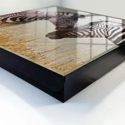 Zèbres ensemble sur fond beige